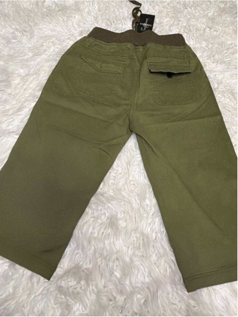 Flamingals Straight Leg High Waist Capri Pants Drawstring Button Decor Sz S - Picture 5 of 5